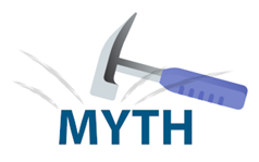 The word 'Myth' being hit by a hammer