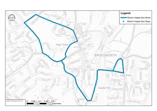 Electric Hopper bus route