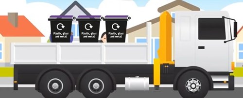 lorry delivering bins