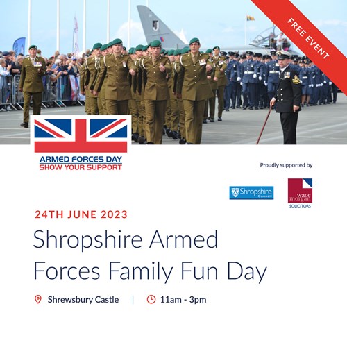 Shropshire Armed Forces Family Fun Day at Shrewsbury Castle on Saturday 24 June 2023